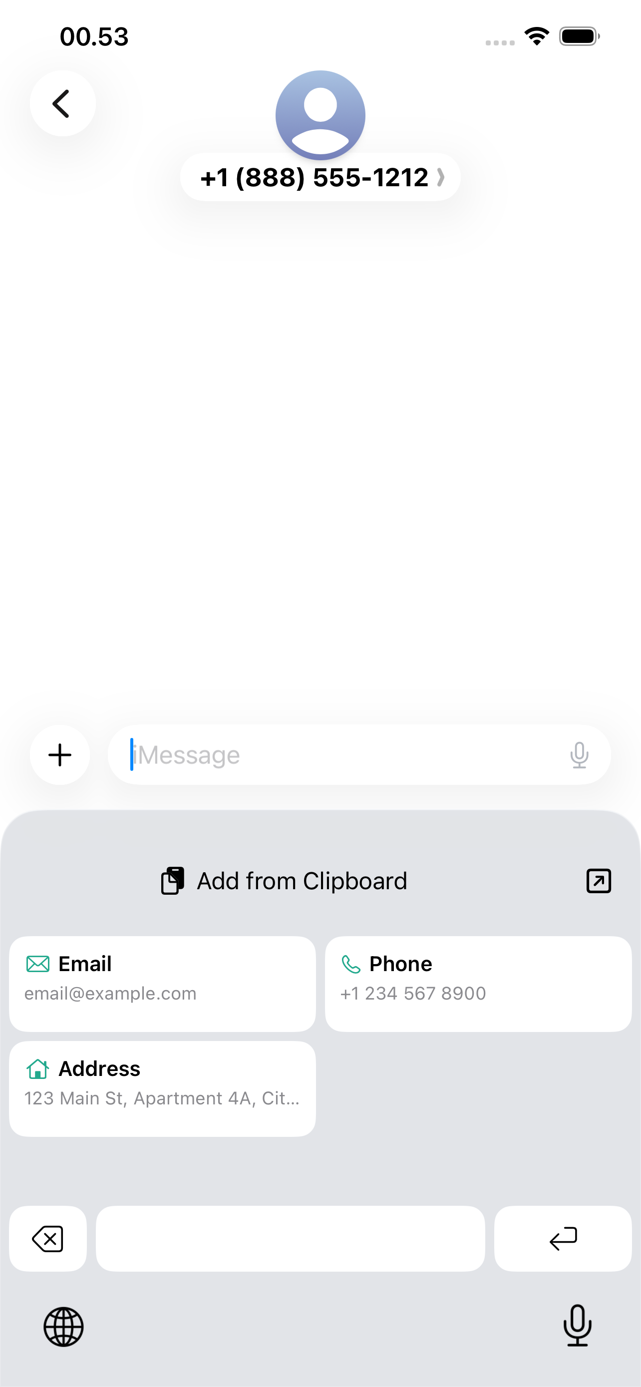 Cutling keyboard in Messages