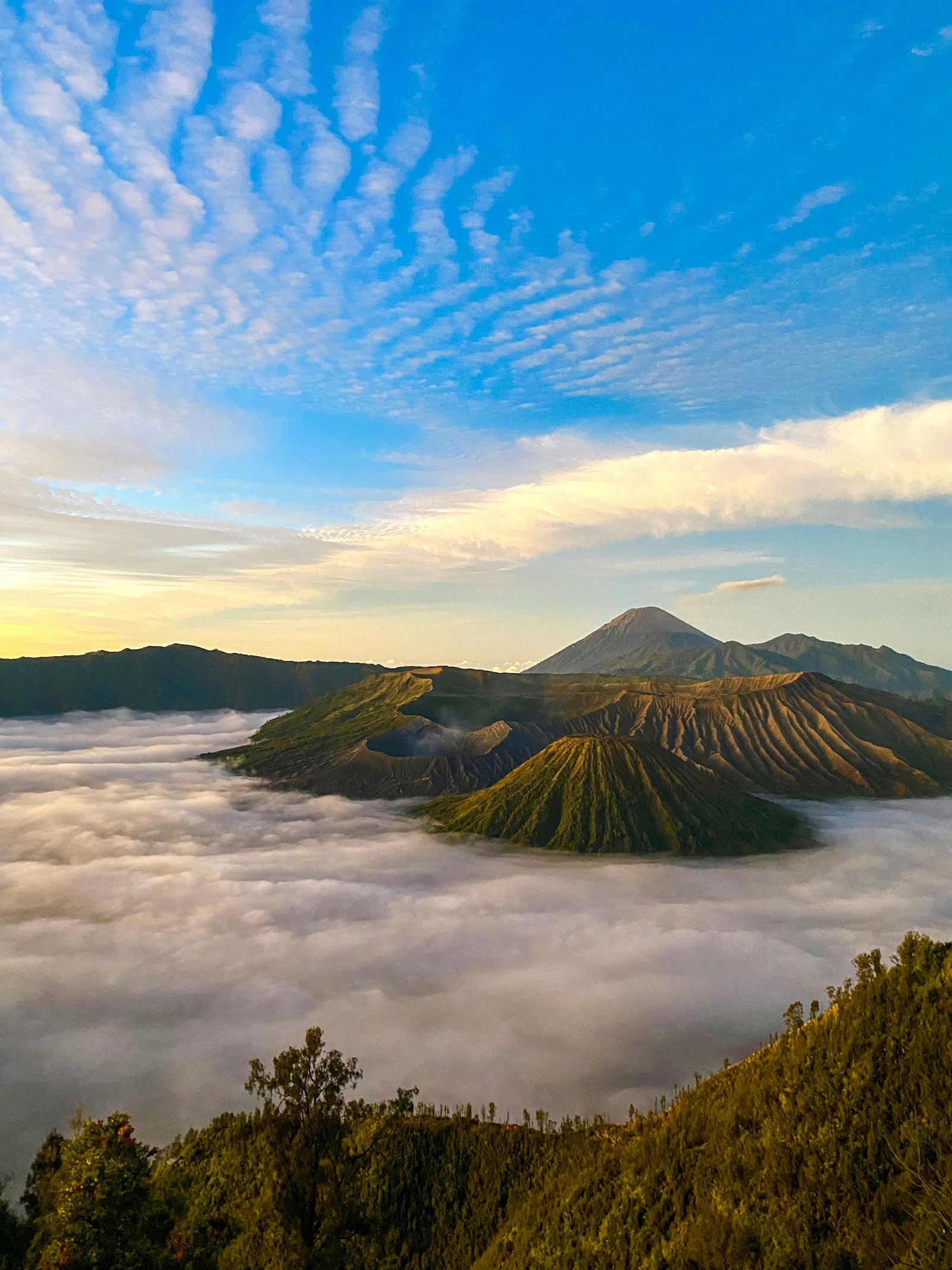 Sunrise over the crater of Mount Bromo, East Java